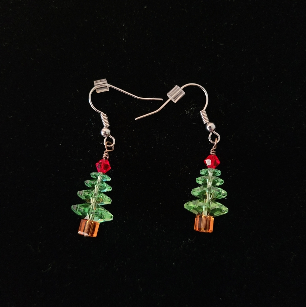 Christmas SALE! Swarovski Crystal Christmas Tree Earrings